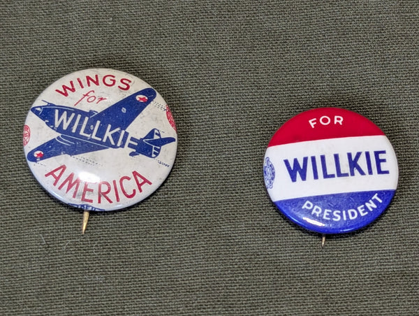 Willkie for President Pins (Lot of 2)