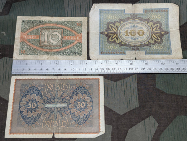 3 German Bank Notes 1919-1920