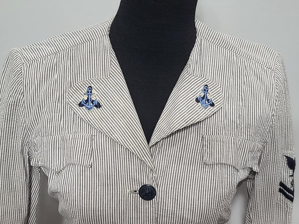 Navy WAVES Seersucker Jacket <br> (36" Bust)
