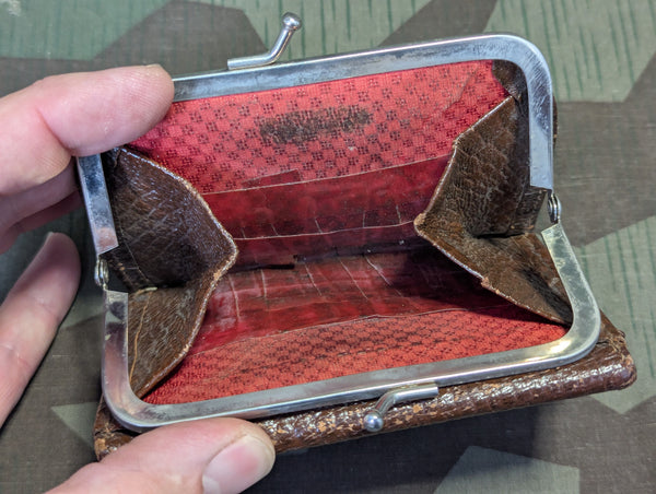 German Leather Wallet With Large Attached Coin Purse