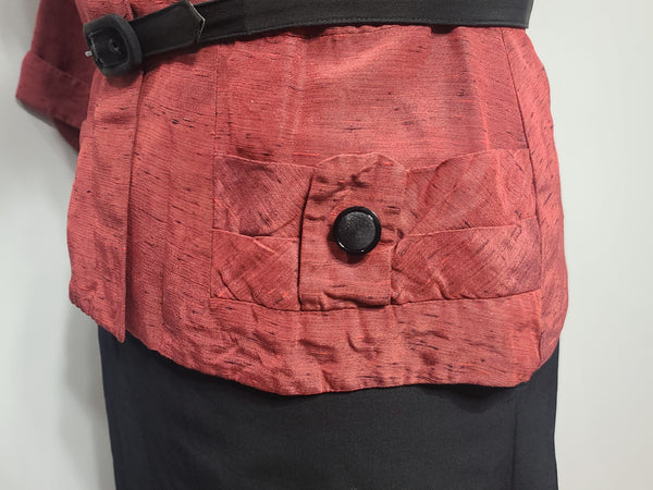 Red Jacket and Black Skirt Outfit <br> (B-46" W-36" H-43")