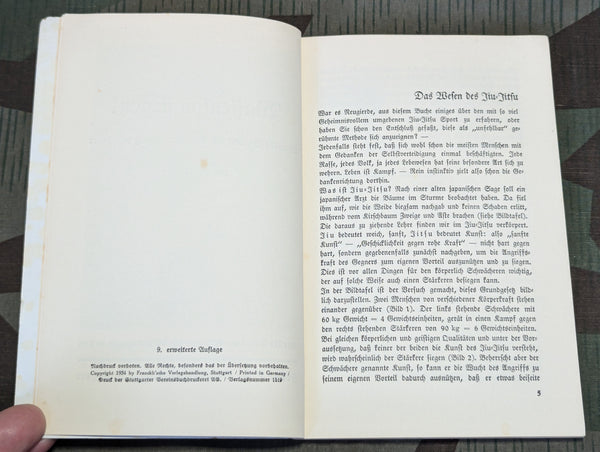 Waffenlos Siegen 1934 Book On Self Defense