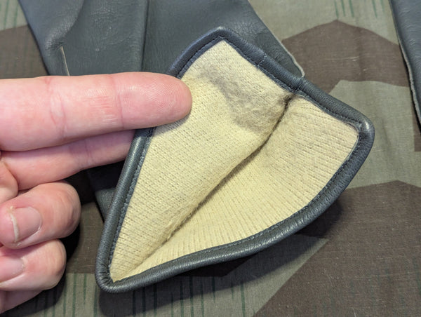 German Insulated Gray Leather Gloves 9 1/2