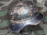 Luftschutz Helmet with Liner Blown Out Rivets