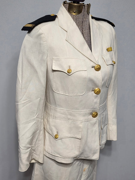 NNC Navy Nurse White Uniform Set Jacket & Skirt <br> (B-33" W-26" H-32")