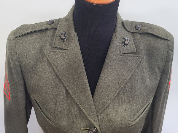 Women's Marine Corps Uniform Jacket and Skirt Named <br> (B-35" W-25" H-34")