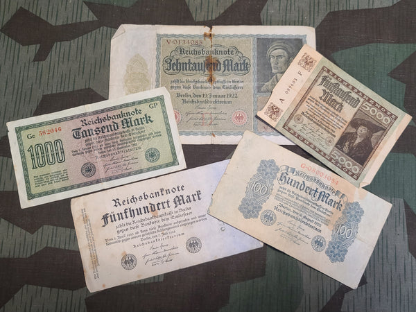 1922 Mark Reichsbanknote Lot of 5 Different Denominations