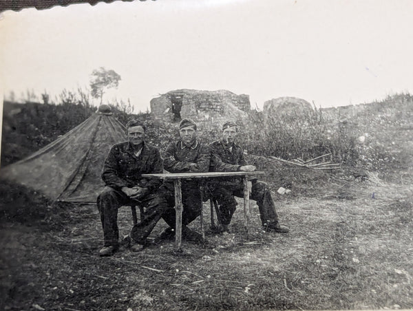 Lot of 3 Soldier Photos Living in the Field