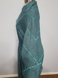 Teal Green Stripe Design Dress <br> (B-34" W-27")