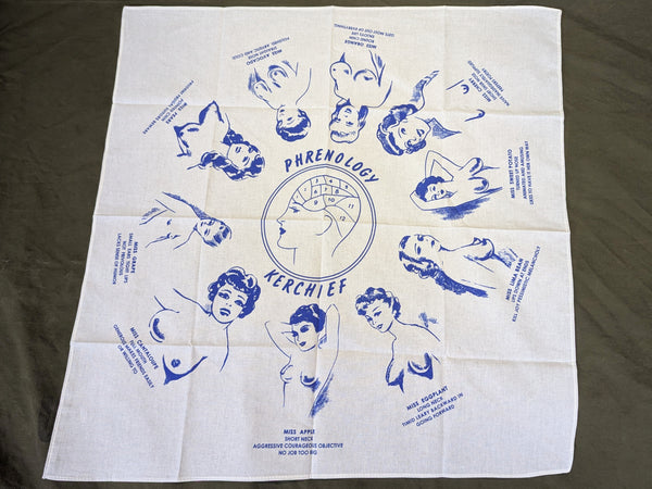 Reproduction Risqué Pinup Phrenology Kerchief Bandana