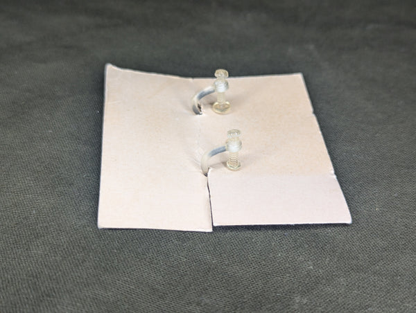 Army Eagle Screw Back Earrings on Card