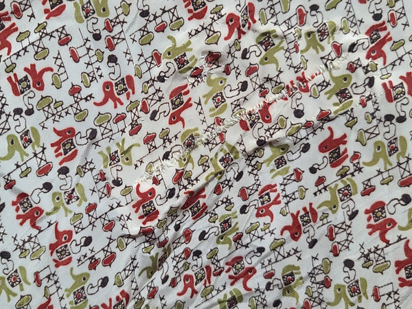 Elephant Novelty Print Dress <br> (B-44.5" W-38" H-49")