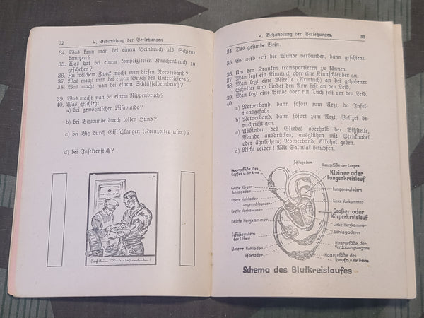 Wie Helfe Ich? First Aid Book 1939 with Feldpost Number (and Poison Gas Info)