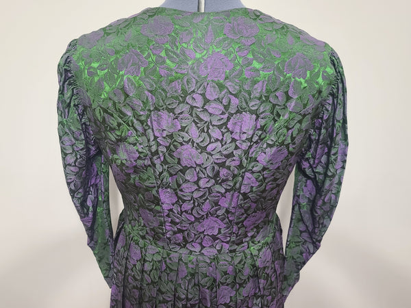 Green and Purple Dirndl <br> (B-40" W-34" H-50")