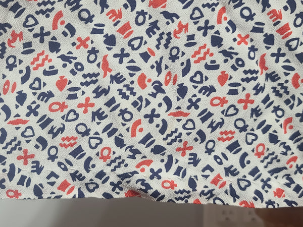 Symbols Novelty Print Dress <br> (B-41" W-35" H-41")