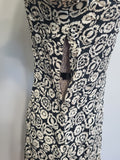 German Black and White Flower Print Dress <br> (B-34" W-26" H-32")