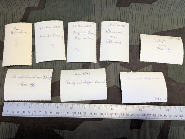 8 Soldier Photos Montbéliard France May 1942 (Writing on the Backs)