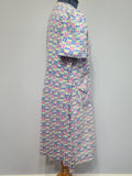 Colorful Print Button Down Dress <br> (B-52" W-44.5" H-52")