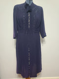 Dark Blue Rayon Dress with Polka Dots <br> (B-46" W-37" H-43")