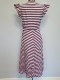 Pink and Dark Blue Striped Dress <br> (B-36" W-27" H-38")