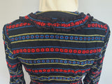 German Long Sleeve Stripe Print Dirndl Dress <br> (B-36" W-30")