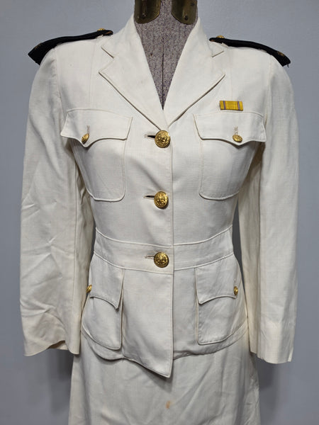 NNC Navy Nurse White Uniform Set Jacket & Skirt <br> (B-33" W-26" H-32")