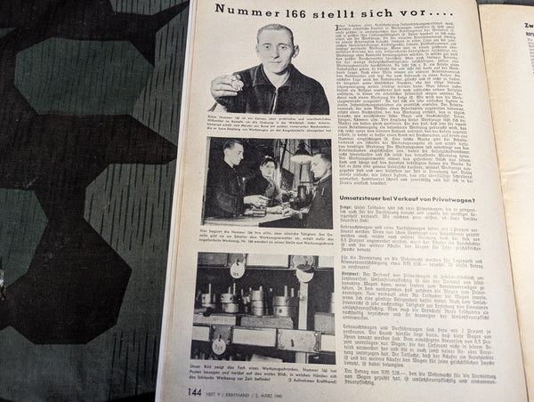 Kraftfahrzeug Handwerk Heft 9 2 March 1940 Krafthand