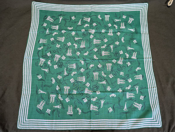 1937 French Paris Exposition Souvenir Handkerchief
