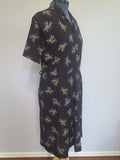 Plus Size Black Rayon Firework Print Dress <br> (B-57" W-49" H-62")