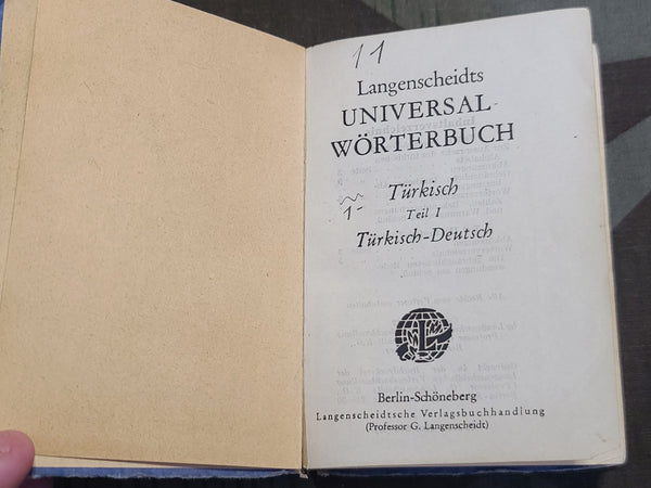 German - Turkish Pocket Dictionary 1942