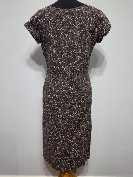 Black and Brown Print Dress and Short Sleeve Top <br> (B-38" W-30" H-36")