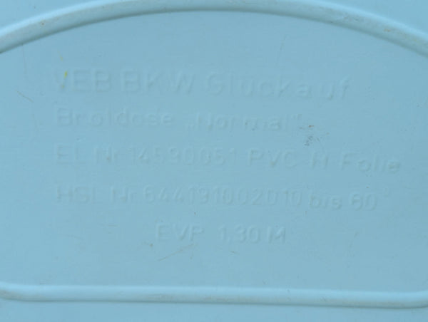 East German Teal Bread Container Glück Auf