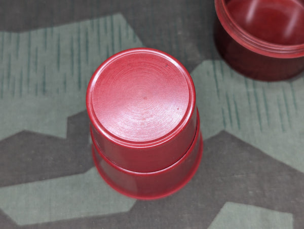 Red Bakelite Collapsible Cup with Container