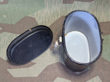 Black Enamel Food Container with Handle Sfinx