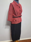 Red Jacket and Black Skirt Outfit <br> (B-46" W-36" H-43")
