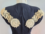 Black Dress with White Lace and Buttons <br> (B-36" W-29" H-35")