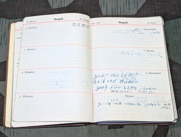 1941 Pocket Calendar Soldier Stationed in Belgium