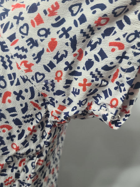 Symbols Novelty Print Dress <br> (B-41" W-35" H-41")