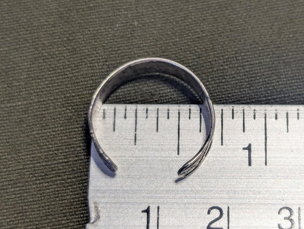 V for Victory Morse Code Ring Sterling 925 ASW