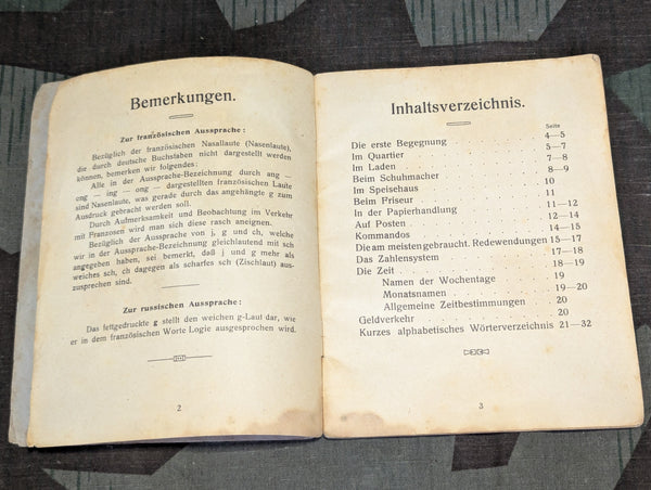 German French Russian WWI Dictionary