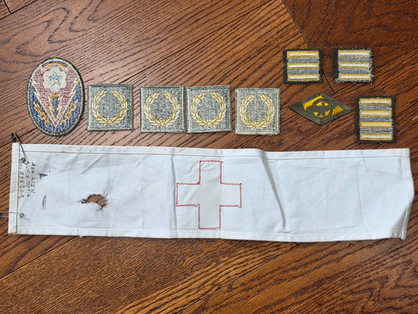 Named Army Nurse Uniform Grouping: Jacket, Skirt, Hat, Blouse, Tie & More <br> (B-34" W-24" H-34")
