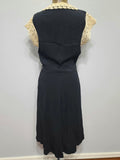 Black Rayon Peplum Dress with Lace Top <br> (B-34" W-27" H-37")