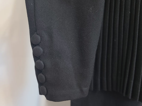German Black Dress with Fur Trim <br> (B-34" W-29.5" H-38")