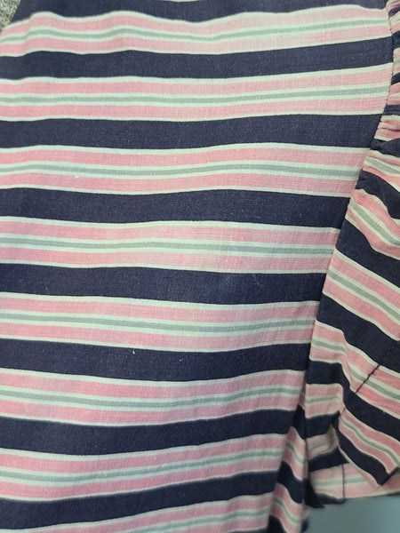 Pink and Dark Blue Striped Dress <br> (B-36" W-27" H-38")