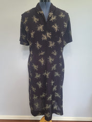 Plus Size Black Rayon Firework Print Dress <br> (B-57" W-49" H-62")