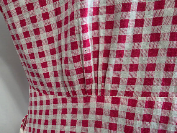 Red and White Gingham Dress <br> (B-41" W-32" H-40")