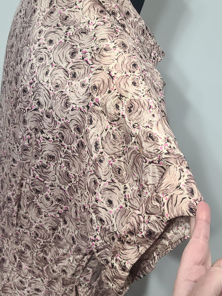 Lavender Rose Print Dress <br> (B-41" W-34" H-42")