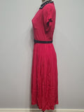 Bright Pink Dress with Velvet Collar <br> (B-37" W-27" H-41")