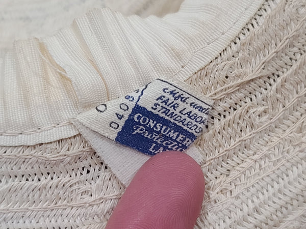 White Straw Tilt Hat with Netting