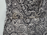 Black and White Print Dress Flower Belt Buckle <br> (B-42" W-36" H-41")